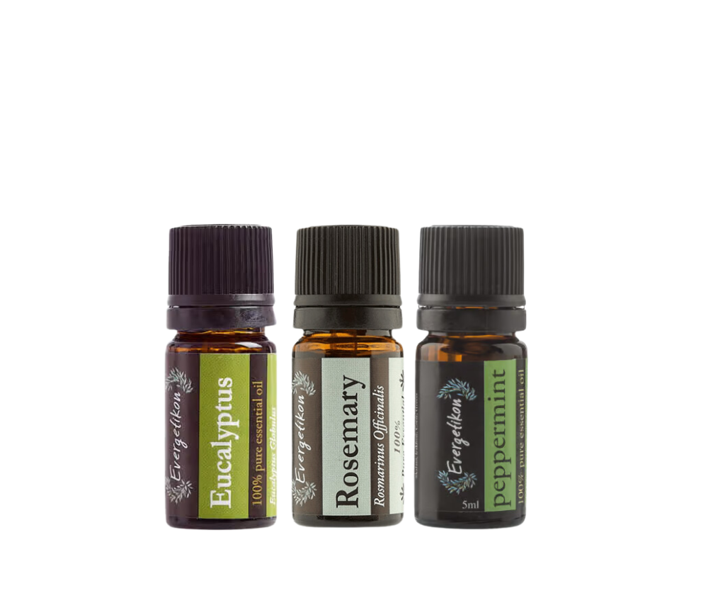 Etherische olie - set van eucalyptus, rozemarijn, pepermunt